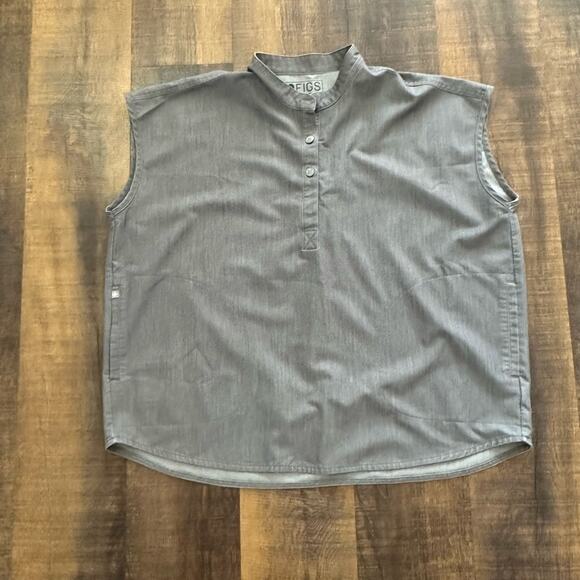 Figs Gray Rafaela Button Scrub Top Size XL - Picture 8 of 8